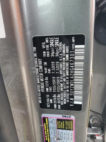5XYZWDLA2HG467301 2017 HYUNDAI SANTA FE photo no. 13