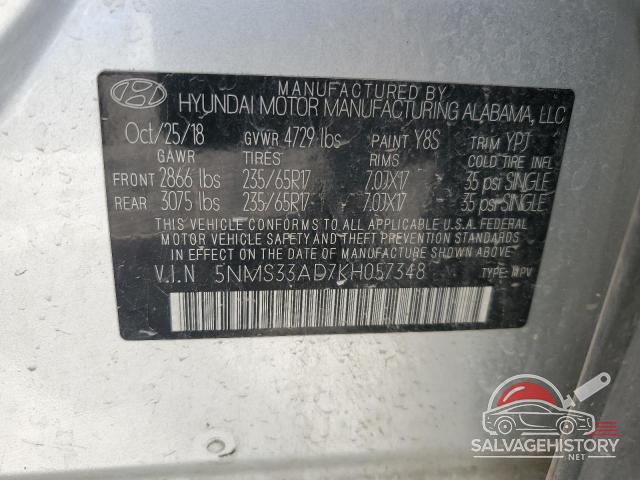 5NMS33AD7KH057348 2019 HYUNDAI SANTA FE photo no. 13