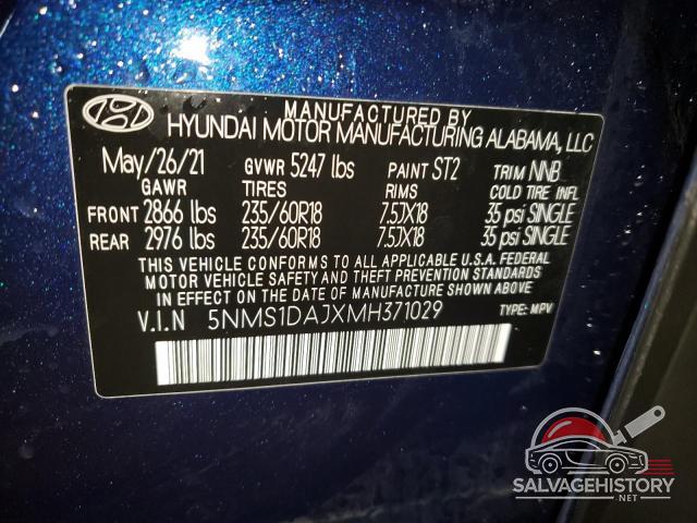 5NMS1DAJXMH371029 2021 HYUNDAI SANTA FE photo no. 14