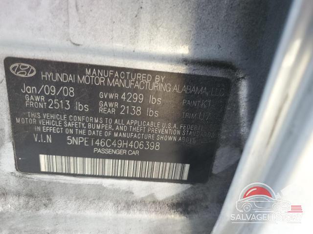 5NPET46C49H406398 2009 HYUNDAI SONATA photo no. 12