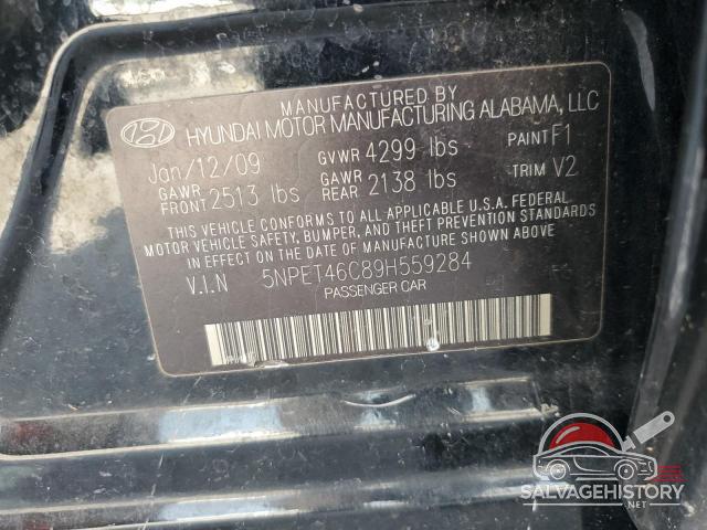5NPET46C89H559284 2009 HYUNDAI SONATA photo no. 12