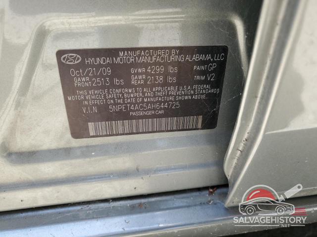 5NPET4AC5AH644725 2010 HYUNDAI SONATA photo no. 12