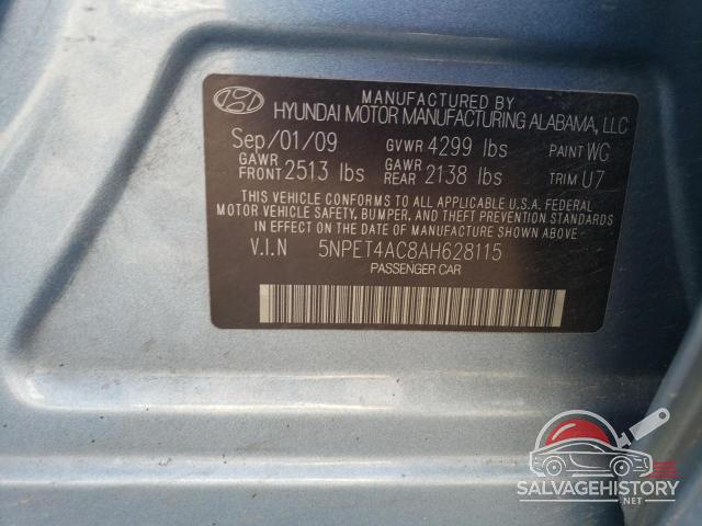 5NPET4AC8AH628115 2010 HYUNDAI SONATA photo no. 12