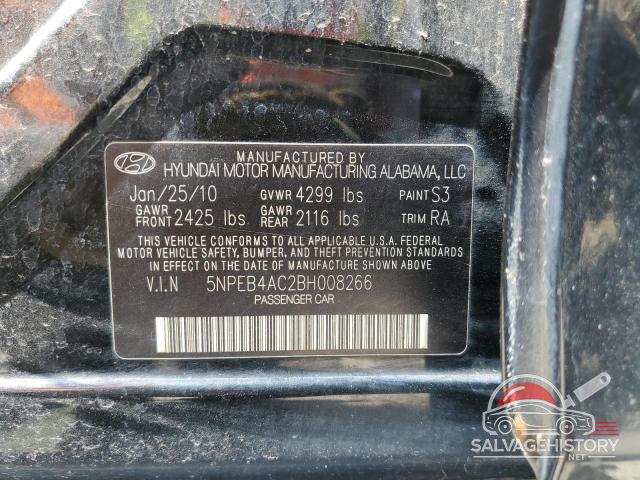 5NPEB4AC2BH008266 2011 HYUNDAI SONATA photo no. 13