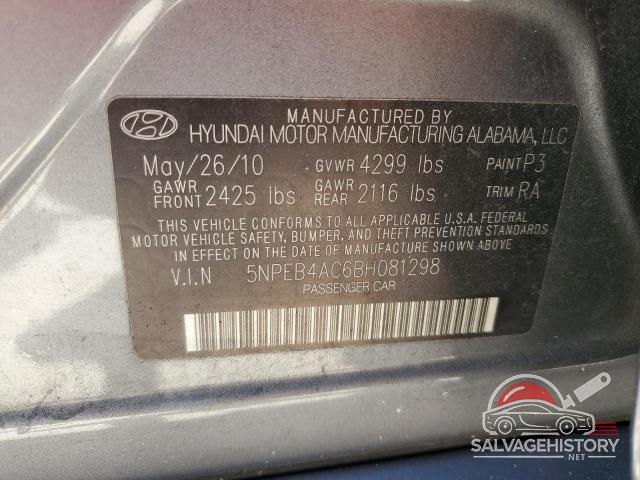 5NPEB4AC6BH081298 2011 HYUNDAI SONATA photo no. 12