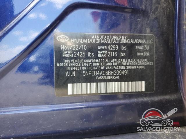 5NPEB4AC6BH209491 2011 HYUNDAI SONATA photo no. 13