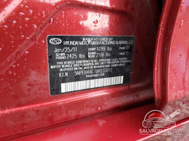 5NPEB4AC7BH233010 2011 HYUNDAI SONATA photo no. 12