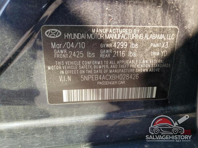 5NPEB4ACXBH028426 2011 HYUNDAI SONATA photo no. 12