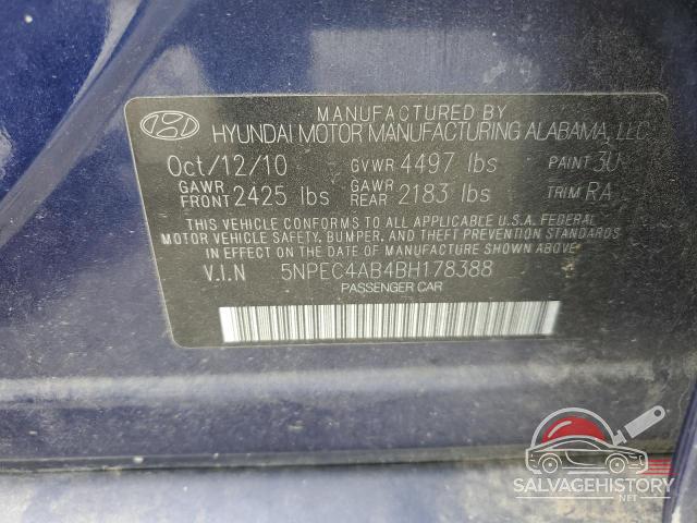 5NPEC4AB4BH178388 2011 HYUNDAI SONATA photo no. 12