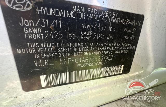 5NPEC4AB7BH237952 2011 HYUNDAI SONATA photo no. 10