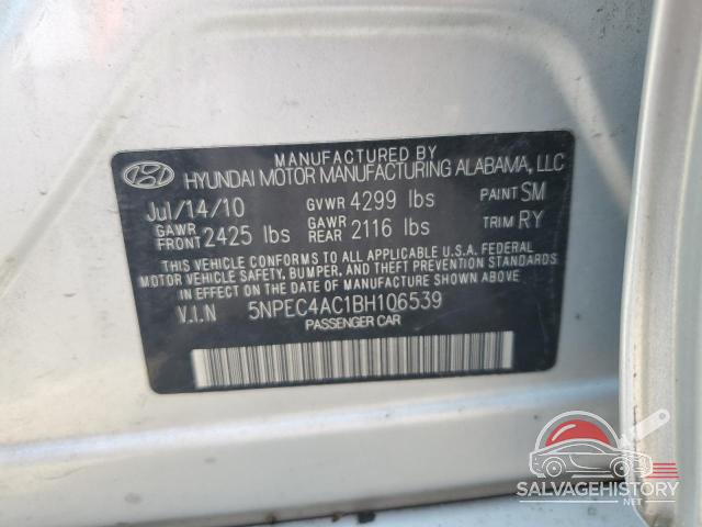 5NPEC4AC1BH106539 2011 HYUNDAI SONATA photo no. 12