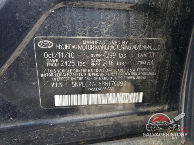 5NPEC4AC6BH176893 2011 HYUNDAI SONATA photo no. 12