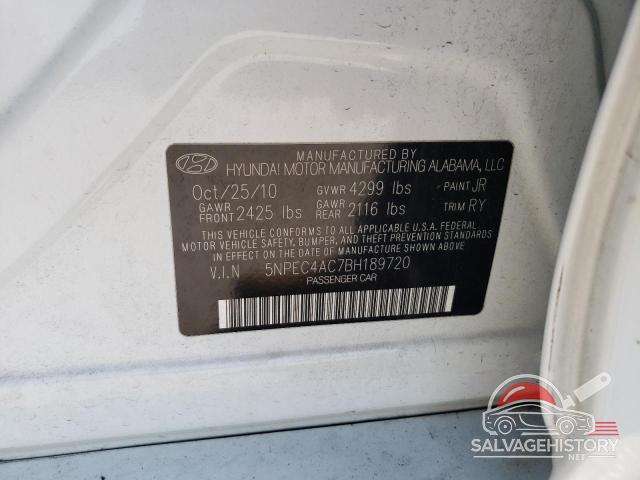 5NPEC4AC7BH189720 2011 HYUNDAI SONATA photo no. 12