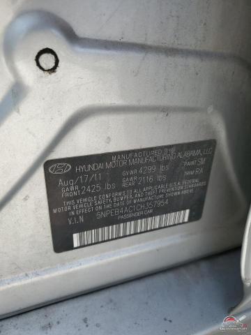 5NPEB4AC1CH357954 2012 HYUNDAI SONATA photo no. 12