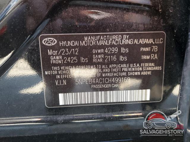 5NPEB4AC1CH499169 2012 HYUNDAI SONATA photo no. 13