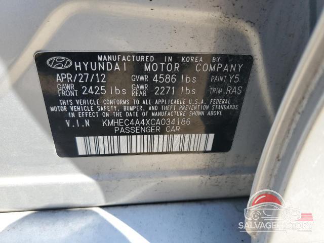 KMHEC4A4XCA034186 2012 HYUNDAI SONATA photo no. 12