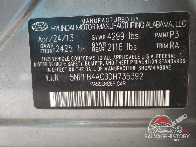 5NPEB4AC0DH735392 2013 HYUNDAI SONATA photo no. 12