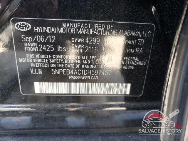 5NPEB4AC1DH597457 2013 HYUNDAI SONATA photo no. 12
