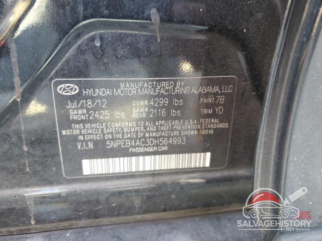 5NPEB4AC3DH564993 2013 HYUNDAI SONATA photo no. 12