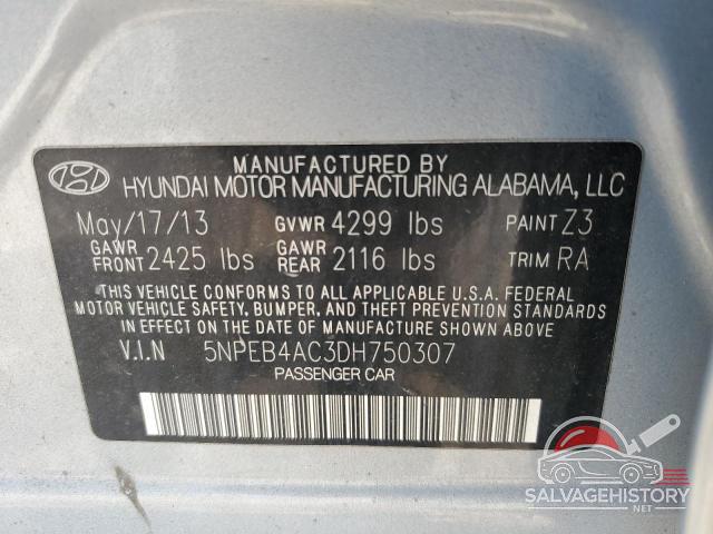 5NPEB4AC3DH750307 2013 HYUNDAI SONATA photo no. 12