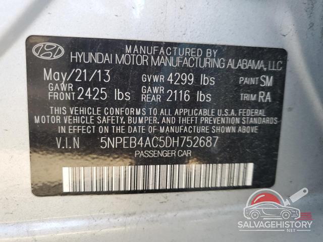 5NPEB4AC5DH752687 2013 HYUNDAI SONATA photo no. 12