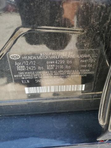 5NPEB4ACXDH509747 2013 HYUNDAI SONATA photo no. 12
