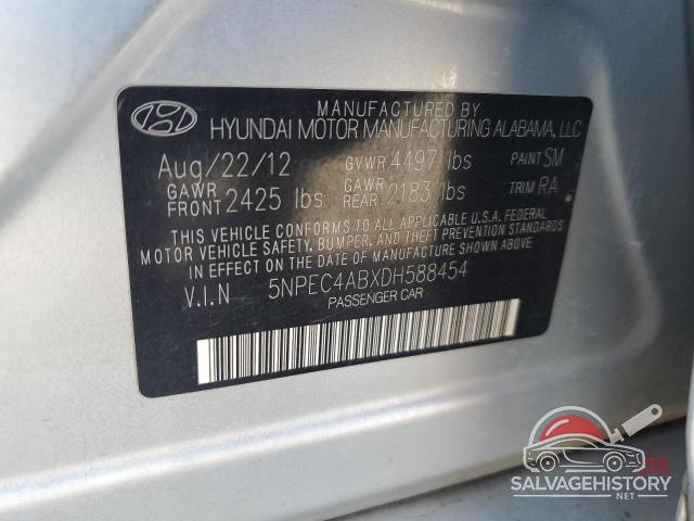 5NPEC4ABXDH588454 2013 HYUNDAI SONATA photo no. 12