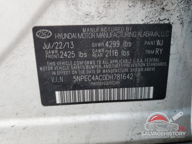 5NPEC4AC0DH781642 2013 HYUNDAI SONATA photo no. 12