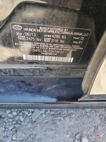 5NPEC4AC2DH706151 2013 HYUNDAI SONATA photo no. 12