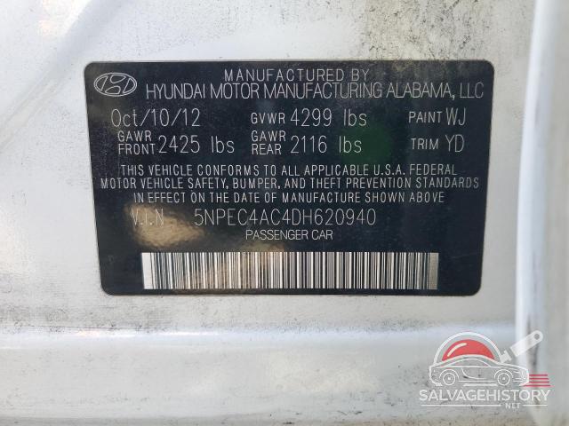5NPEC4AC4DH620940 2013 HYUNDAI SONATA photo no. 12