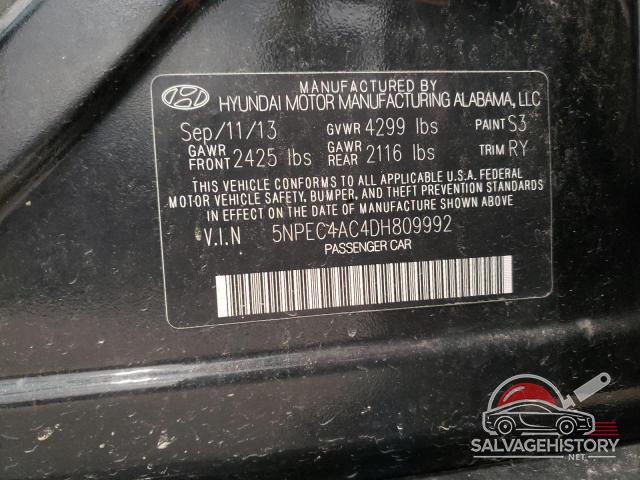 5NPEC4AC4DH809992 2013 HYUNDAI SONATA photo no. 12