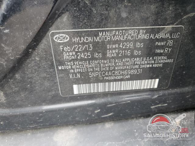 5NPEC4AC8DH698931 2013 HYUNDAI SONATA photo no. 12
