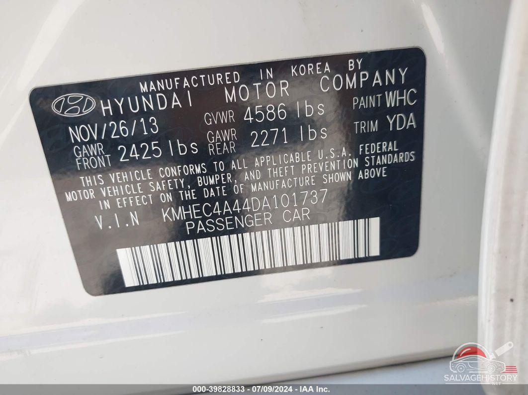KMHEC4A44DA101737 2013 HYUNDAI SONATA photo no. 9
