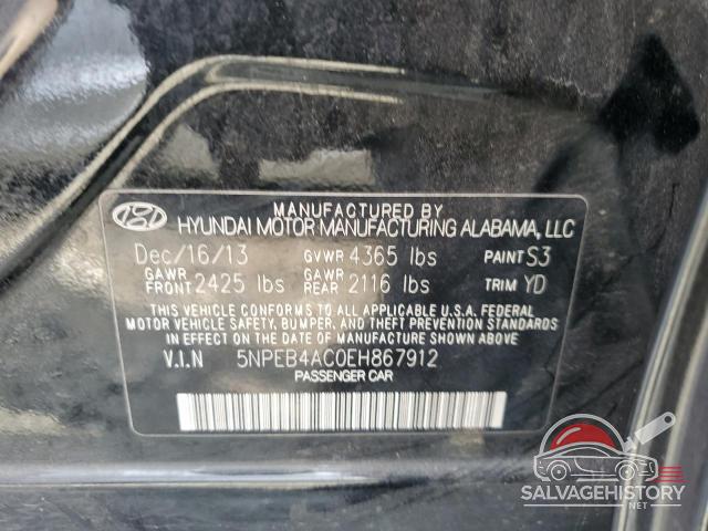 5NPEB4AC0EH867912 2014 HYUNDAI SONATA photo no. 12