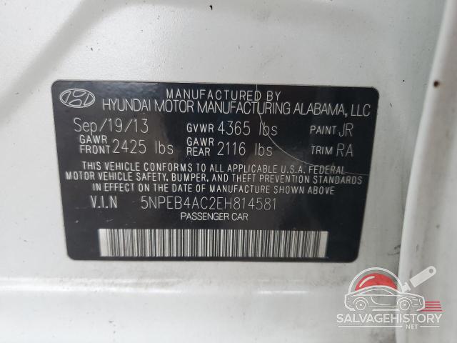 5NPEB4AC2EH814581 2014 HYUNDAI SONATA photo no. 13