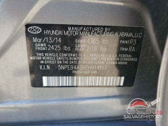 5NPEB4AC6EH914117 2014 HYUNDAI SONATA photo no. 12