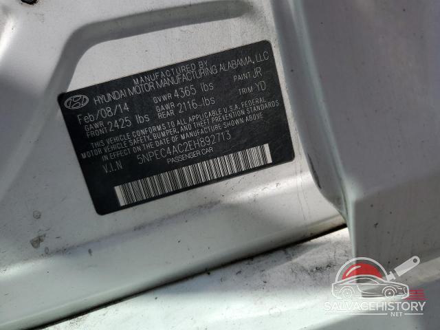 5NPEC4AC2EH892713 2014 HYUNDAI SONATA photo no. 12