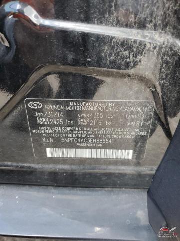 5NPEC4AC3EH886841 2014 HYUNDAI SONATA photo no. 13
