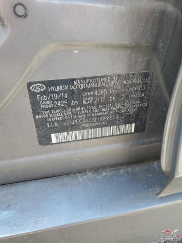 5NPEC4AC8EH898869 2014 HYUNDAI SONATA photo no. 12