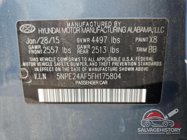 5NPE24AF5FH175804 2015 HYUNDAI SONATA photo no. 12