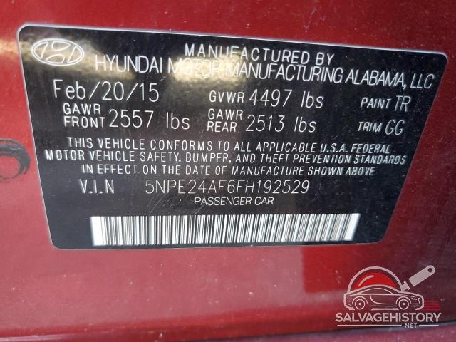 5NPE24AF6FH192529 2015 HYUNDAI SONATA photo no. 13