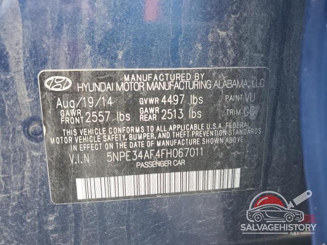 5NPE34AF4FH067011 2015 HYUNDAI SONATA photo no. 12