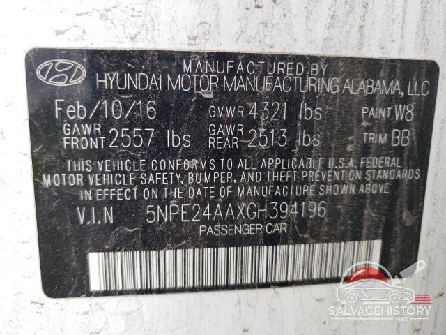 5NPE24AAXGH394196 2016 HYUNDAI SONATA photo no. 12