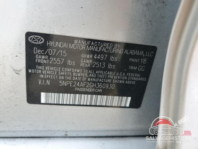5NPE24AF2GH360930 2016 HYUNDAI SONATA photo no. 12