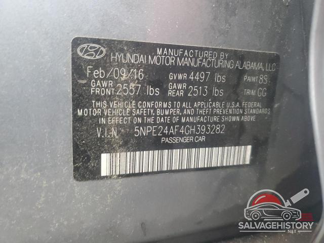 5NPE24AF4GH393282 2016 HYUNDAI SONATA photo no. 12
