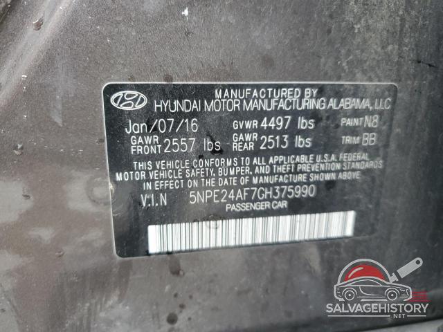 5NPE24AF7GH375990 2016 HYUNDAI SONATA photo no. 13