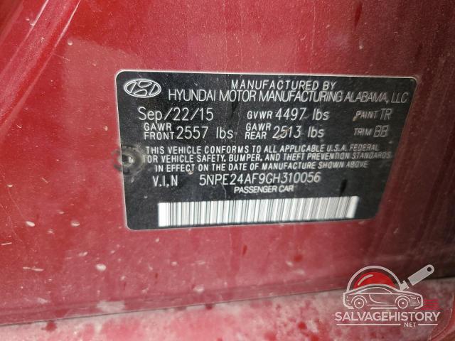5NPE24AF9GH310056 2016 HYUNDAI SONATA photo no. 12