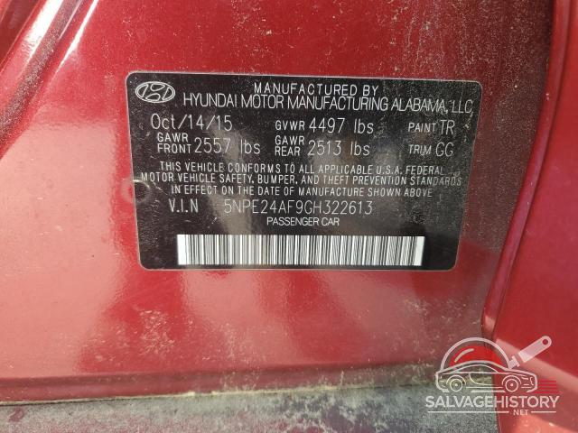5NPE24AF9GH322613 2016 HYUNDAI SONATA photo no. 12