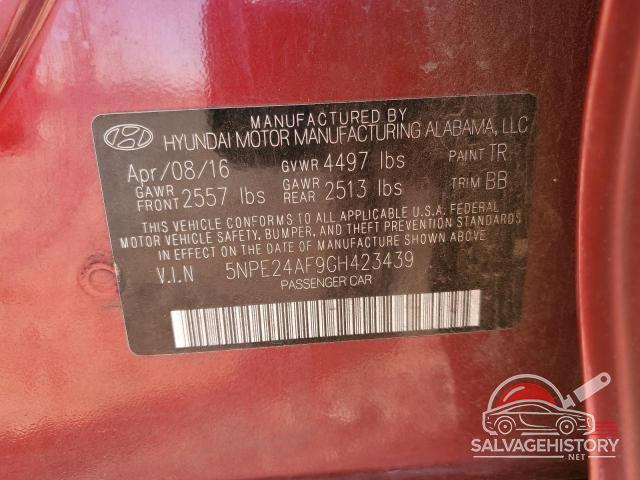 5NPE24AF9GH423439 2016 HYUNDAI SONATA photo no. 13
