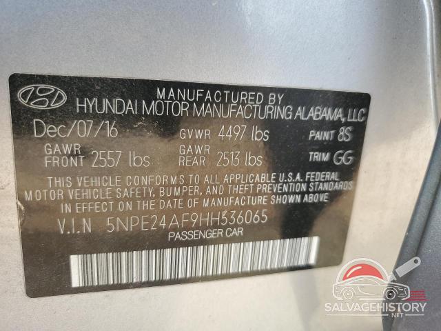 5NPE24AF9HH536065 2017 HYUNDAI SONATA photo no. 12